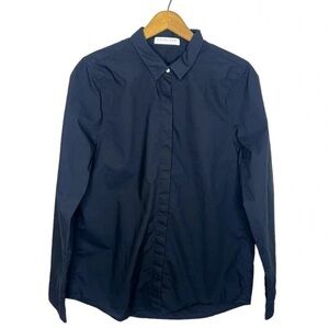 EVERLANE Concealed Placket Button Up Collard Slim Fit Minimalist Blouse